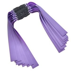Mystic Purple Enhances Aiming Precision

The Mystic Might slingshot bands feature a striking purple color that stands out against any background. This distinctive hue isn't just visually appealing but also functional, helping you aim more accurately by providing a clear visual contrast. Whether in bright daylight or low-light conditions, the vibrant purple ensures your focus remains on the target, improving your shooting accuracy.